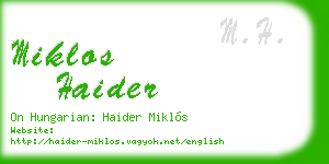 miklos haider business card