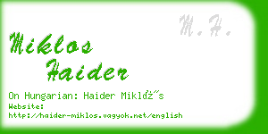 miklos haider business card